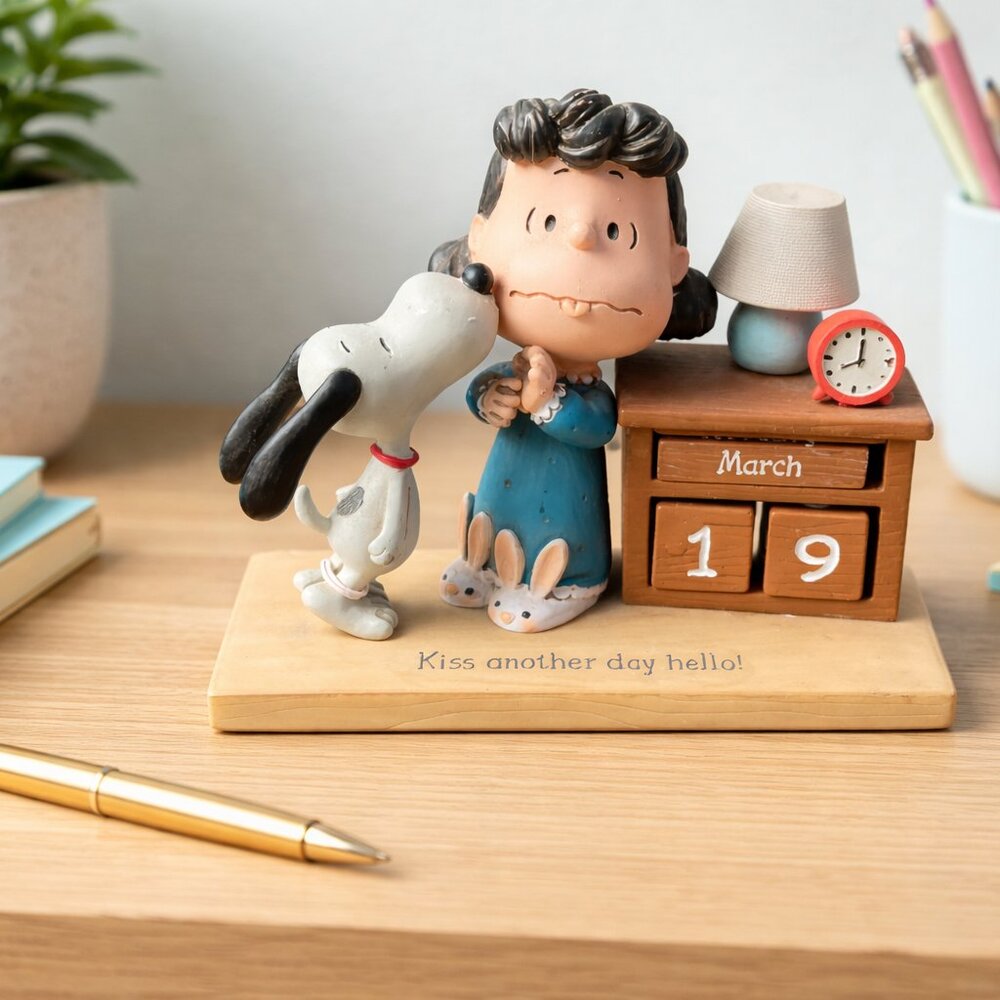 Hallmark Peanuts Lucy Snoopy Perpetual Calendar Kiss Another Day Hello 2013